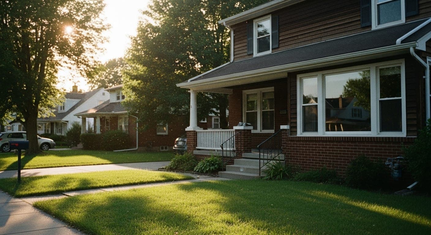 American suburban home exterior